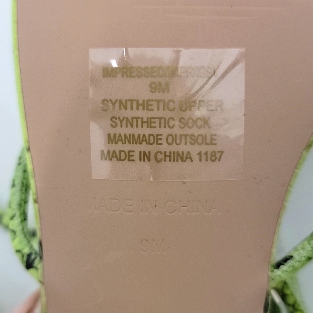 NIB Steve Madden neon green snake lace up sandals - Picture 7 of 9